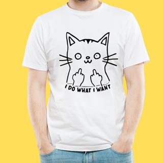 Nome do produto Camiseta Gato i do what i want
