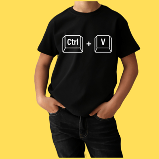 Nome do produto Camiseta Infantil Filho/filha Ctrl+V