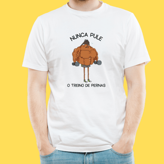 Nome do produto Camiseta academia nunca pule o treino de pernas