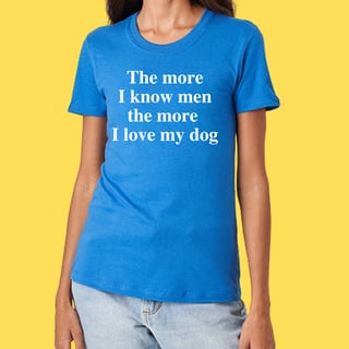 Nome do produto Camiseta The more i know men the more i love my dog