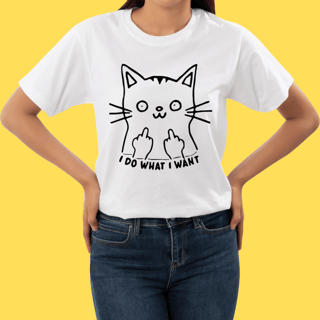 Nome do produto Camiseta Gato i do what i want