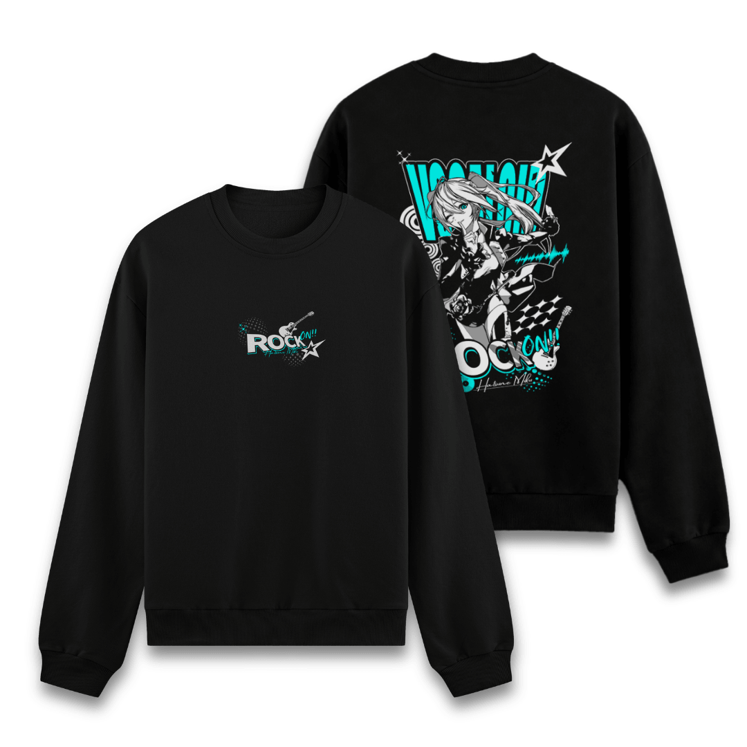 Moletom frente e verso Miku Rock On - cor escura