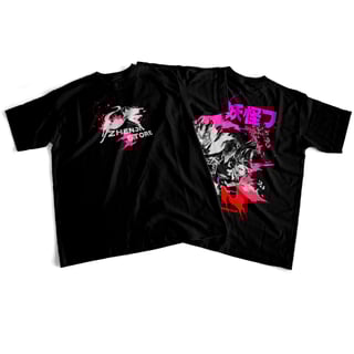 Nome do produto Camiseta frente e verso Yokai Team - dark colors