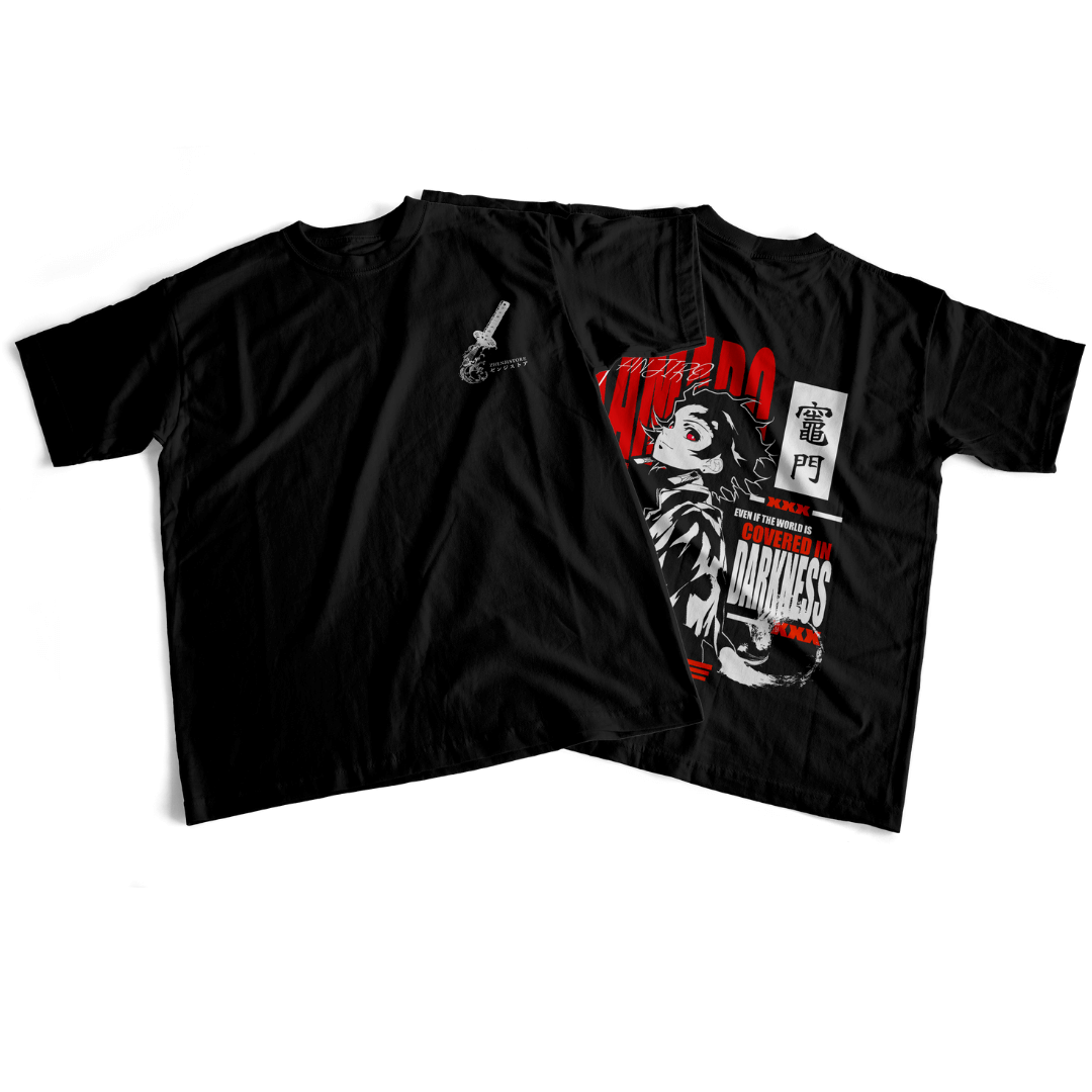 Camiseta frente e verso Tanjiro Slayer - dark colors
