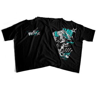 Nome do produto Camiseta frente e verso Miku Rock On - dark colors