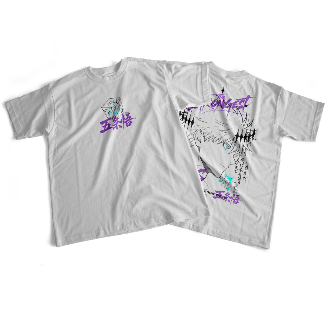 Camiseta frente e verso The strongest Gojo
