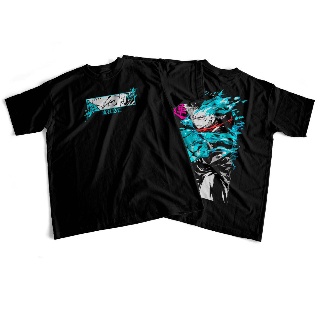 Camiseta frente e verso Itadori kokusen - dark colors