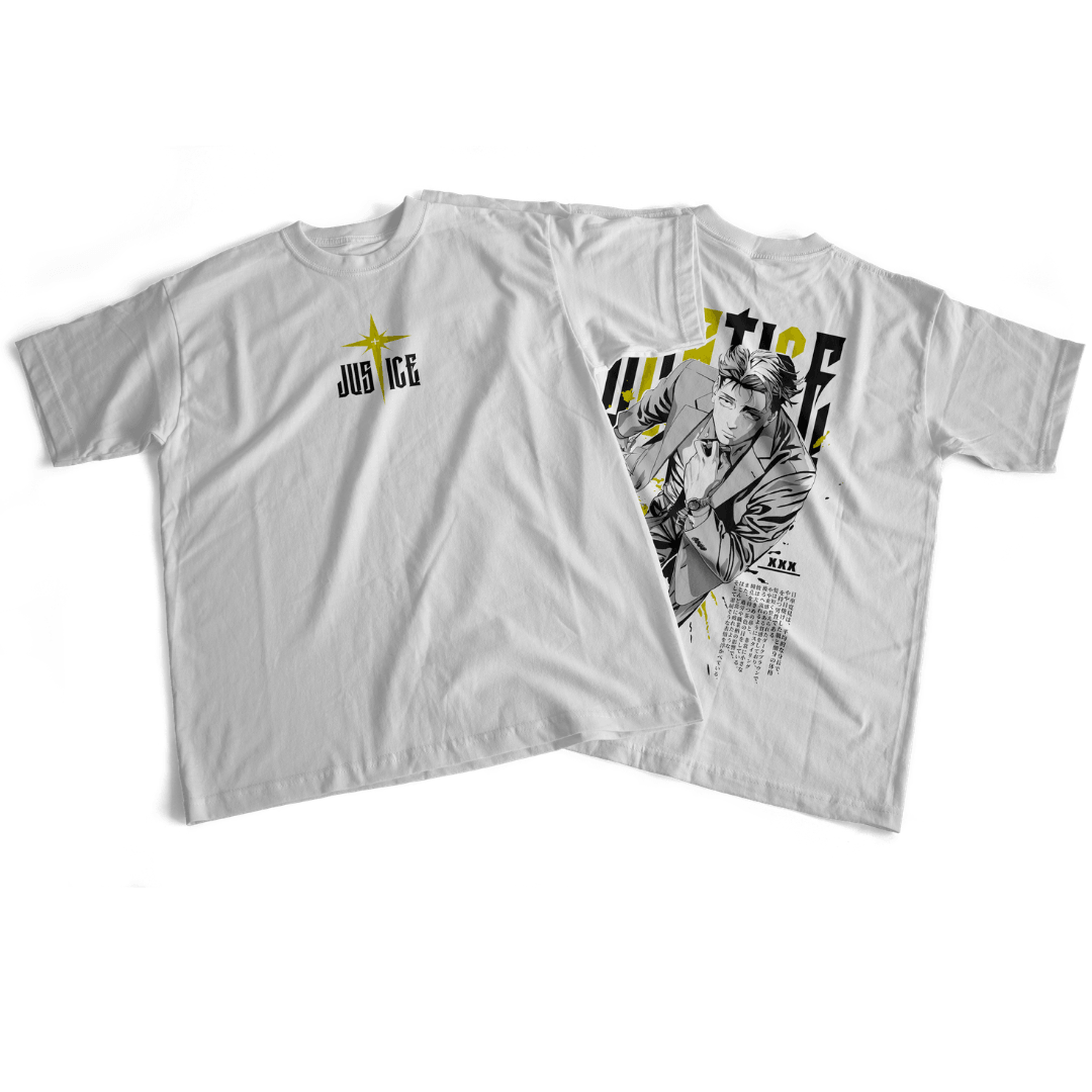 Camiseta frente e verso Higuruma Justice