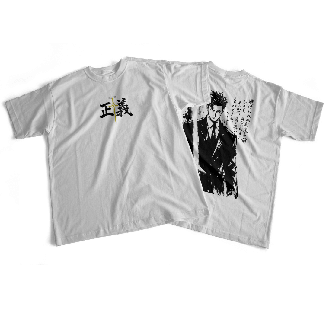 Camiseta frente e verso Higuruma Judment