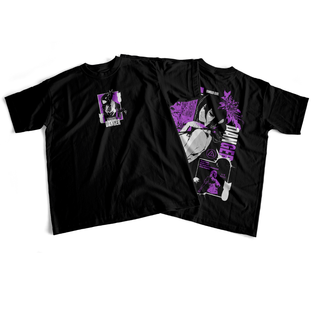 Camiseta frente e verso Reze Danger Bomb - dark colors