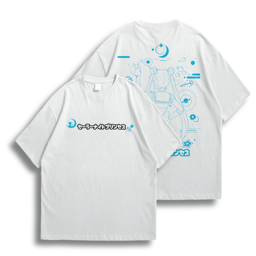 Oversize frente e verso Princess Moon - Blue vers