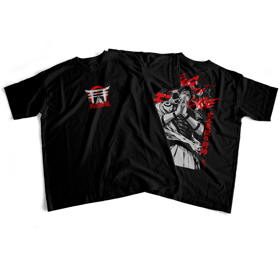 Camiseta frente e verso Sukuna King of Curse - dark color