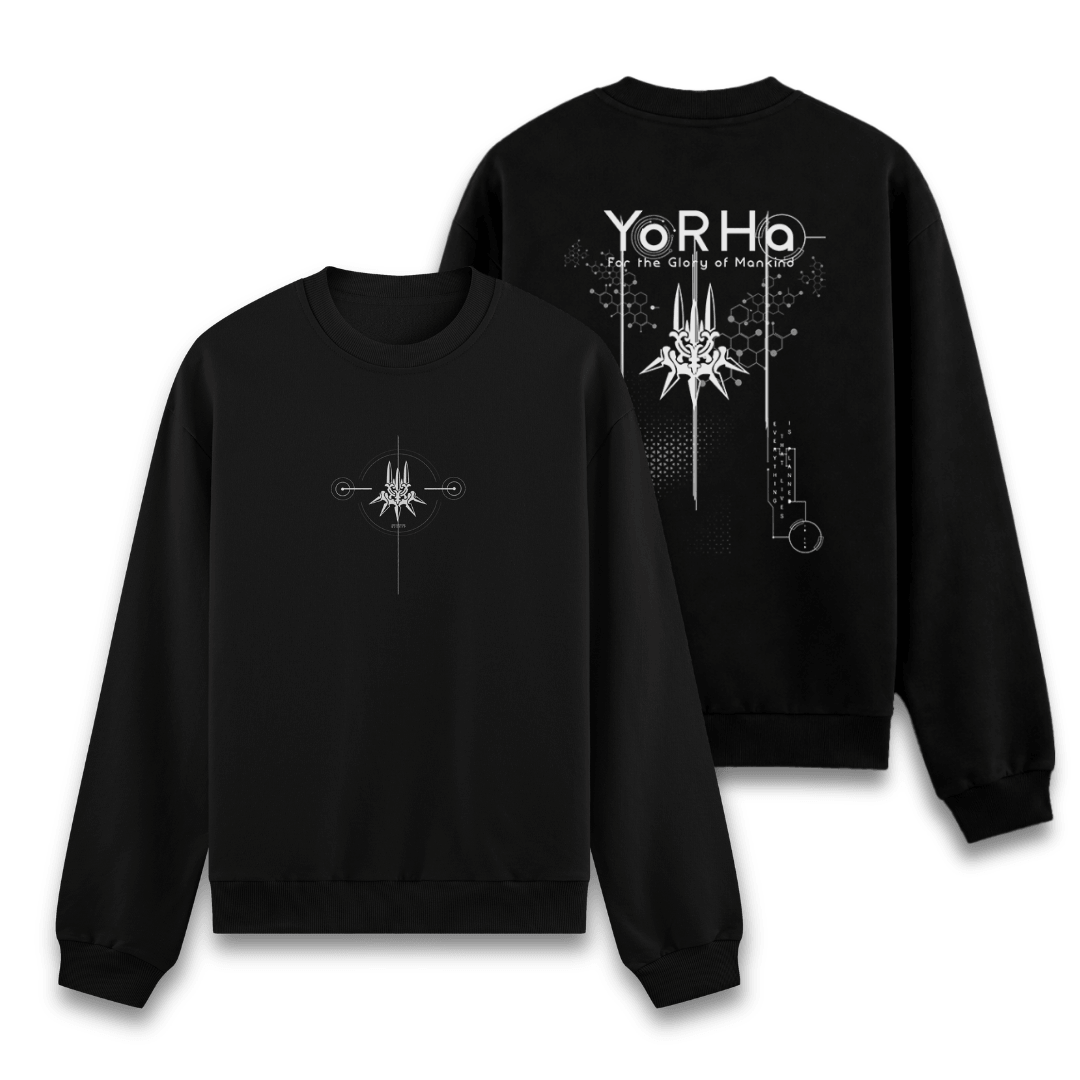 Moletom frente e verso Yorha aesthetic - cores escuras