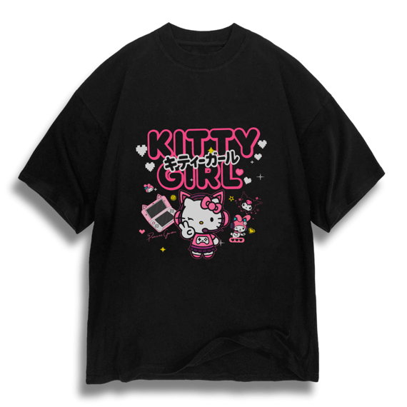 Oversize Kitty Girl - dark color