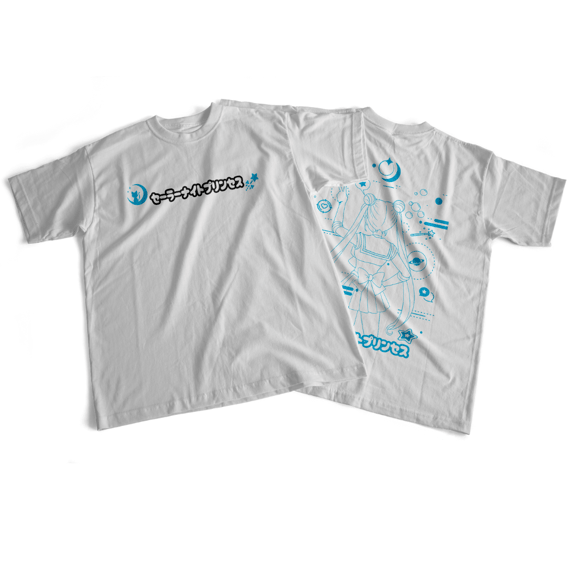 Camiseta frente e verso Princess Moon - Blue Vers.