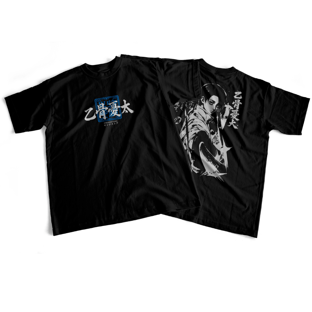 Camiseta frente e verso Yuta expansão (preto)