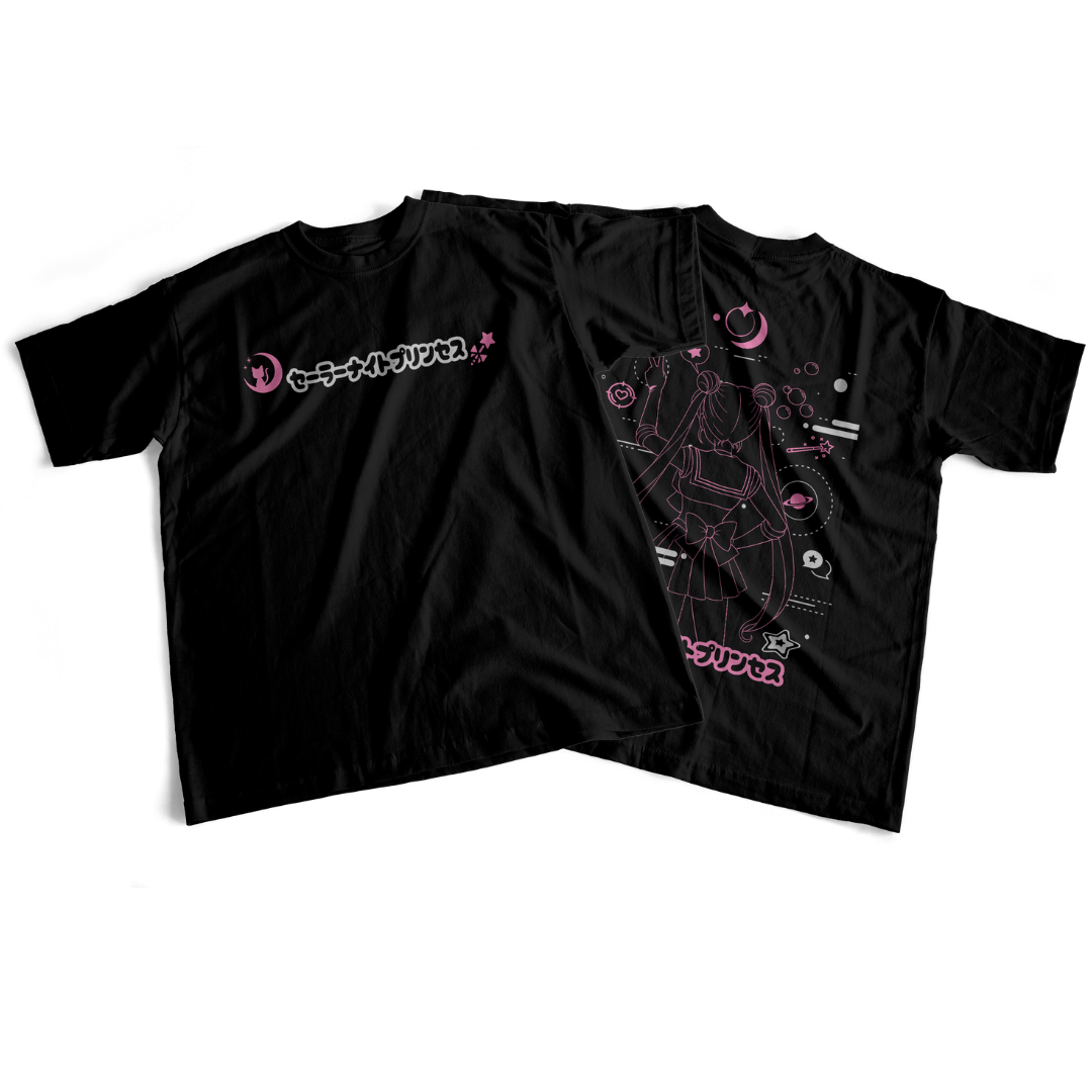 Camiseta frente e verso Princess Moon - dark colors