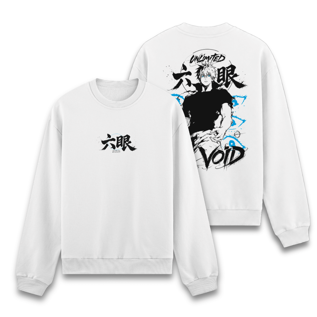 Moletom frente e verso Satoru Gojo unlimited void