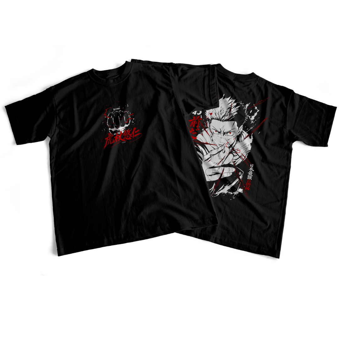 Camiseta frente e verso Itadori Aesthetic - dark color