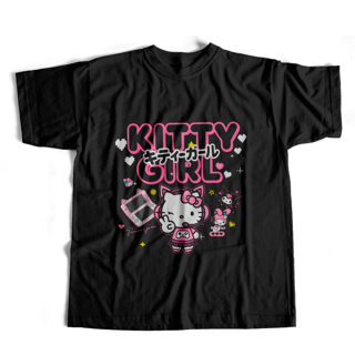 Nome do produto Camiseta Kitty Girl - dark colors