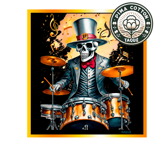 Camiseta Skull Drummer Pima