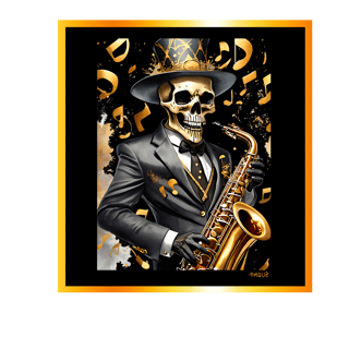 Nome do produtoCamiseta Taquê Caveira Saxofonista
