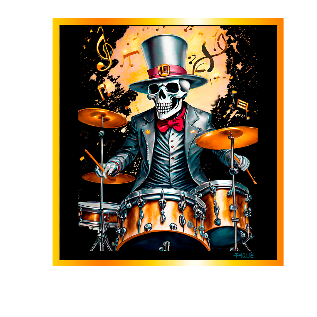 Nome do produto: Camiseta Plus Size Skull Drummer
