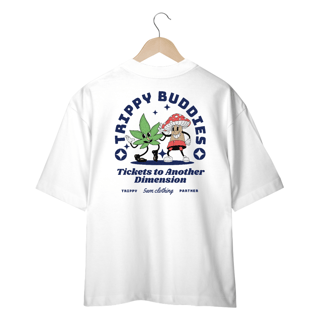 Nome do produto Camiseta Oversized Trippy Buddies - Branco