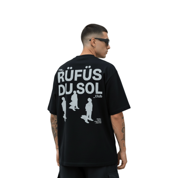 Camiseta Oversized Rüfüs Du Sol Club Ed. Limitada - Preto