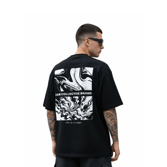 Camiseta Oversized Life is a Trippy - Preto
