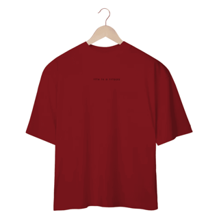 Nome do produto Camiseta Oversized Life is a Trippy - Vermelho