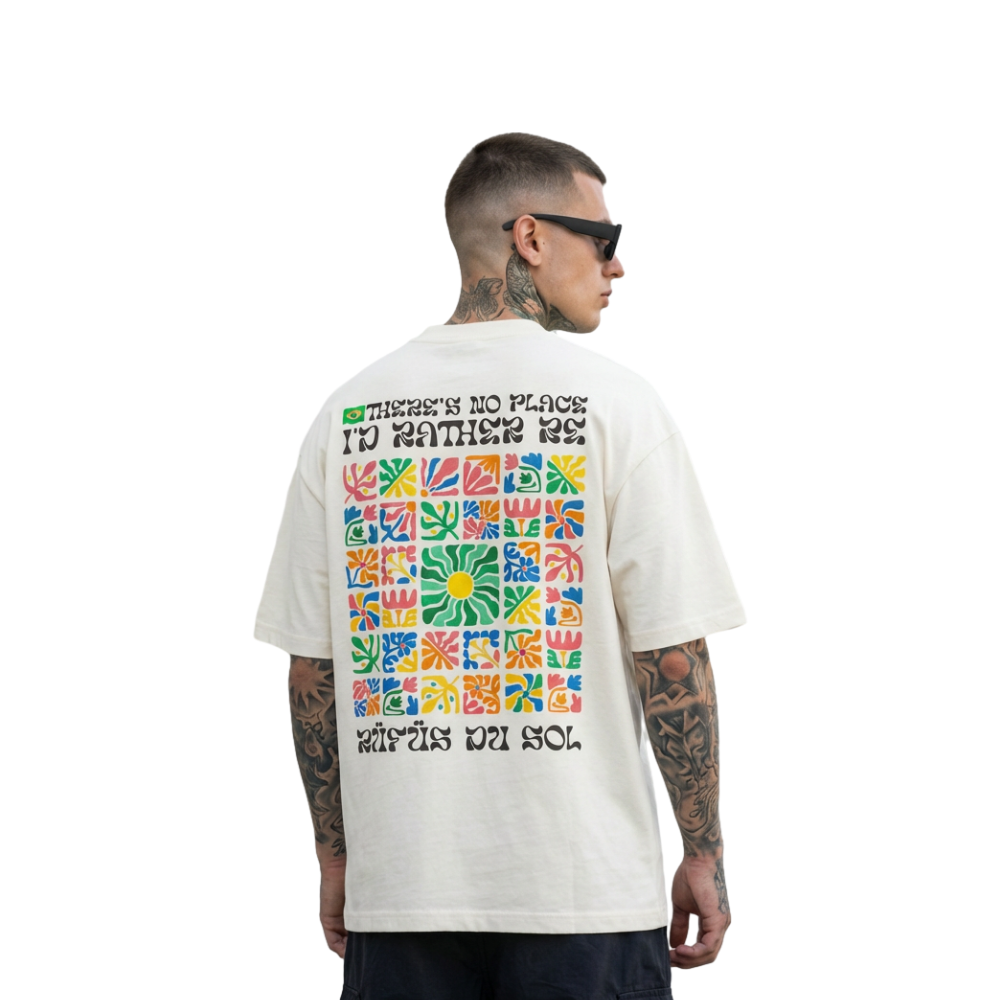 Nome do produto: Camiseta Oversized Rüfüs Du Sol - Off White
