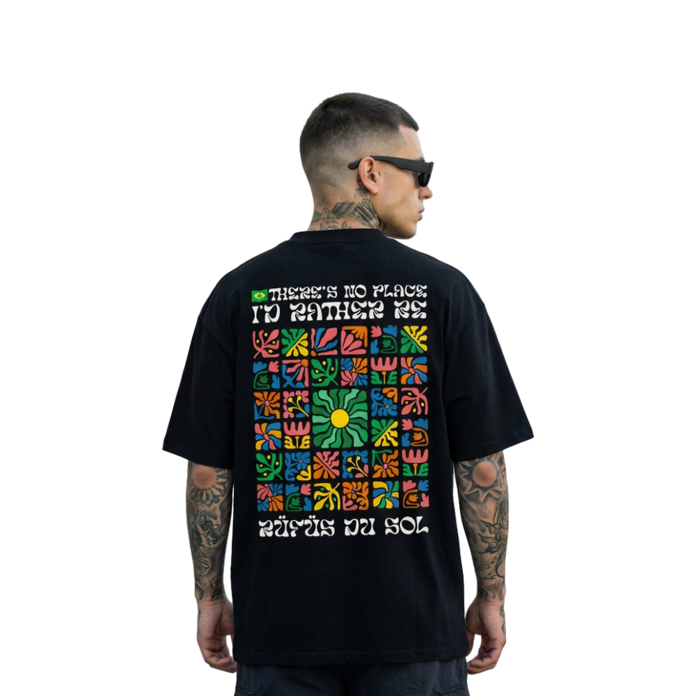 Nome do produto: Camiseta Oversized Rüfüs Du Sol - Preta