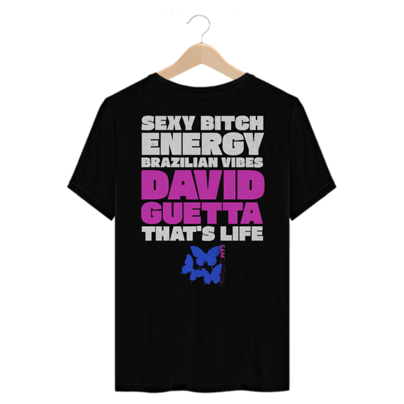 Camiseta Casual David Guetta TML Brasil 2025 Ed. Limitada - Preto