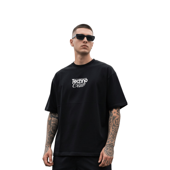 Camiseta Oversized Techno Club - Preto