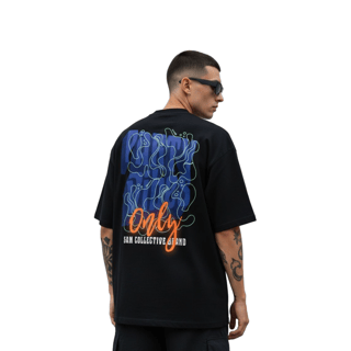 Camiseta Oversized Party Vibes - Preto