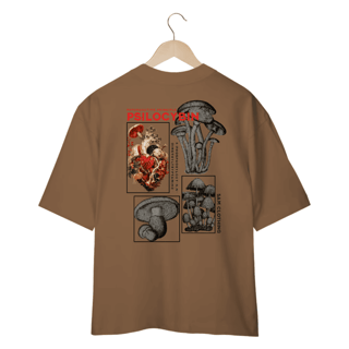 Nome do produto Camiseta Oversized Mushrooms - Marrom