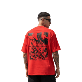 Nome do produto Camiseta Oversized Life is a Trippy - Vermelho
