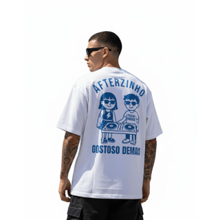 Camiseta Oversized Afterzinho Gostoso Demais - Branco