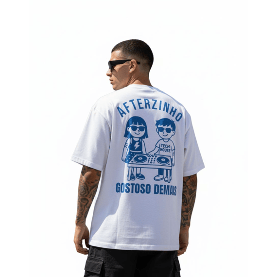Camiseta Oversized Afterzinho Gostoso Demais - Branco