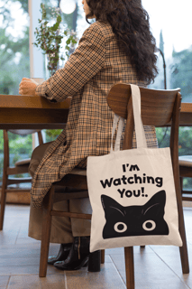 ECOBAG GRANDE CRU, CAT I´M WATCHING YOU, 100%ALGODAO