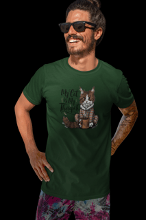 CAMISETA T-SHIRT CLASSIC, MY CAT IS MY THERAPIST