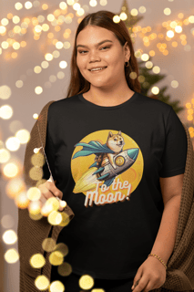 CAMISETA T-SHIRT PLUS SIZE, BITCOIN TO THE MOON