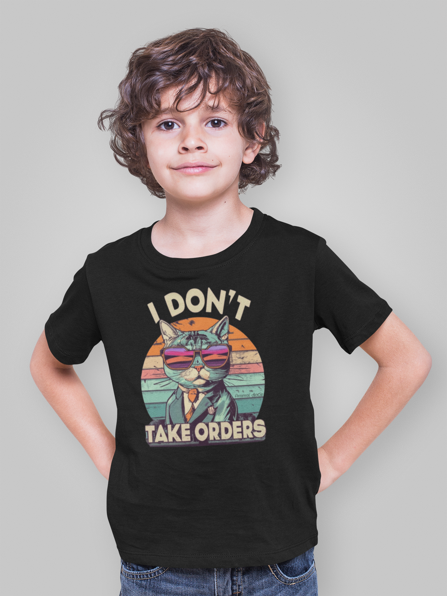 CAMISETA QUALITY INFANTIL CAT, I DON'T TAKE ORDERS-10 A 14 ANOS