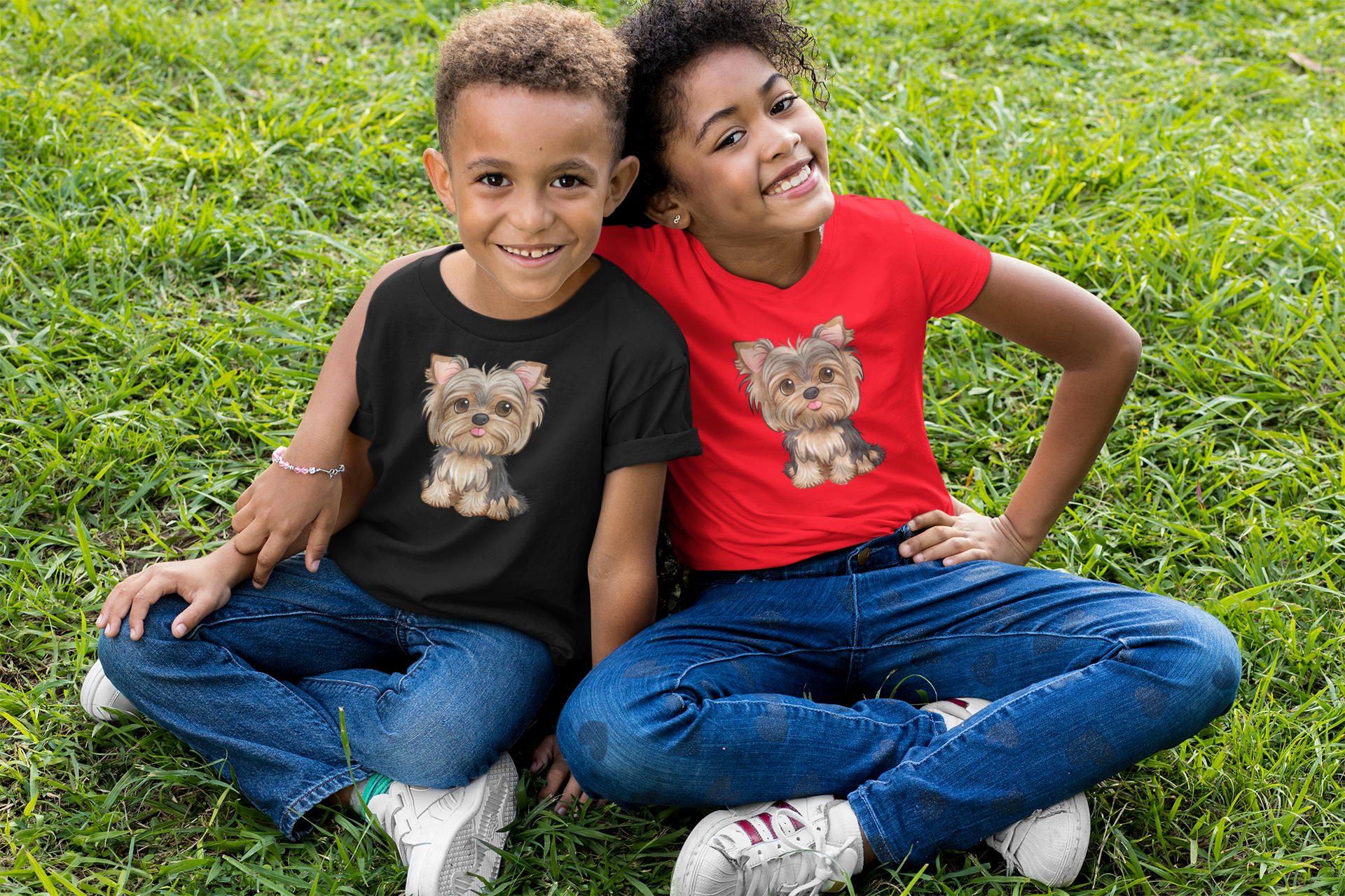 CAMISETA QUALITY INFANTIL, DOG YORKSHIRE-10A14 ANOS