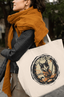 ECOBAG GRANDE CRU, SAMURAI CAT, 100%ALGODAO