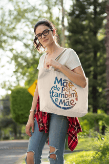 ECOBAG GRANDE CRU CAT, MÃE DE PET TAMBÉM E MÃE, 100%ALGODAO