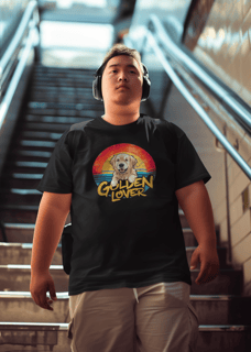 CAMISETA  PLUS SIZE DOG, GOLDEN LOVER