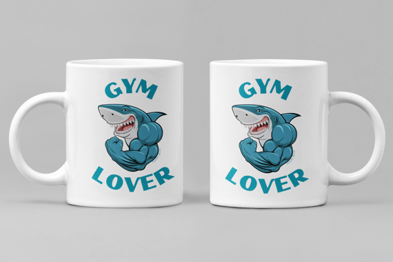 CANECA PERSONALIZADA CRIATIVA EM CERÂMICA, 325ML C/02 LADOS, GYM LOVER