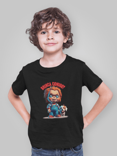 Nome do produto CAMISETA  CLASSIC INFANTIL DOG, LINHA FILME  CHUCKY BRINCA COMIGO-2 A 14 ANOS